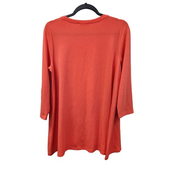 Mountain Mamas Womens Orange 3/4 Sleeve Tunic Top S/M 2217 - Picture 2 of 7